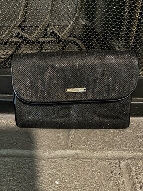 Giorgio Armani Black Sparkle Envelope Clutch